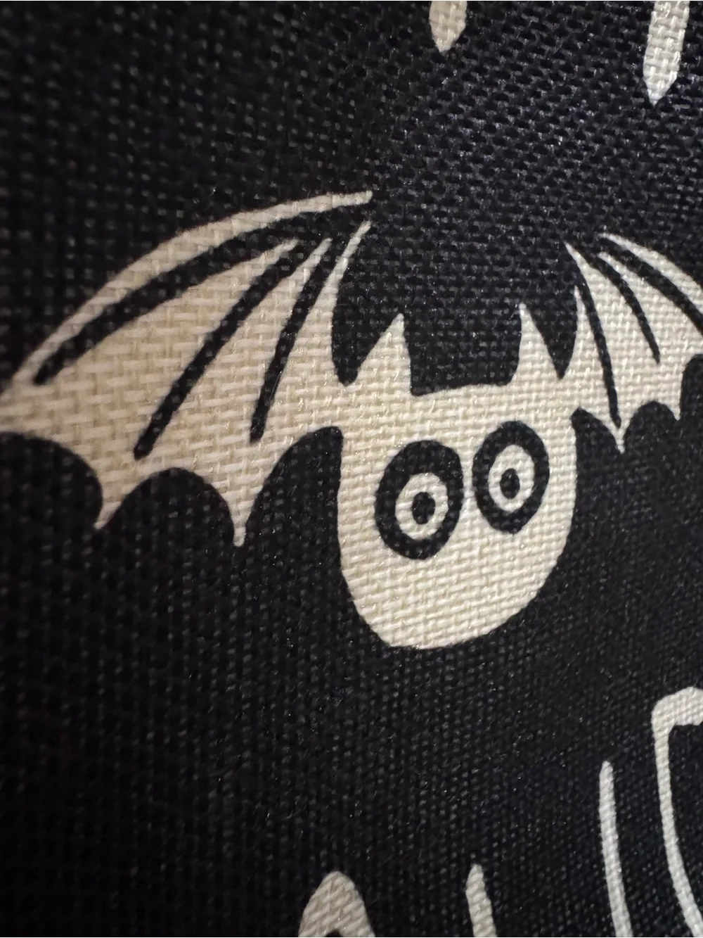 Decorative Halloween throw pillow COVER “Happy Halloween” with bat